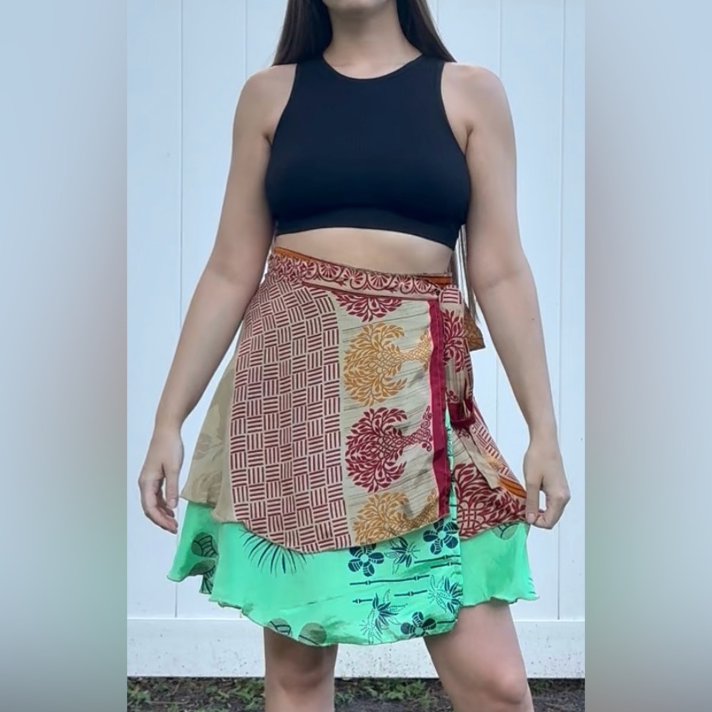 Reversible Sari Wrap Skirt